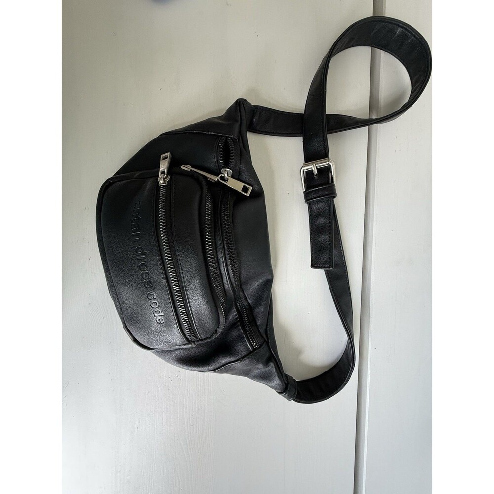 Antan Dress Code Black Faux Leather Belt Bag Waist Pack Fanny Pack Unisex